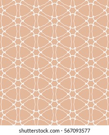 Seamless geometric line pattern, design for packaging in trendy linear style. Endless hexagonal texture for wallpaper, banners, invitations, business cards, fabric print. Graphic lace background