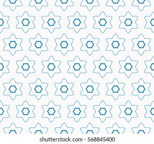 Seamless geometric line pattern, design for packaging in trendy linear style. Endless hexagonal texture for wallpaper, banners, invitations, business cards, fabric print. Blue and white background