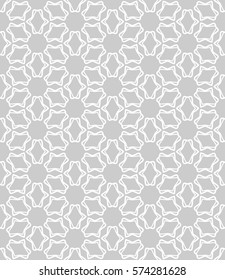 Seamless geometric line pattern, design for packaging in linear style. Interlacing texture for wallpaper, banners, invitations, business cards, fabric print. Interweaving gray white lacy background