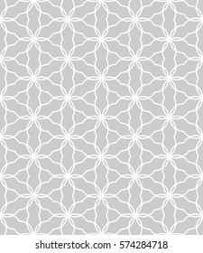 Seamless geometric line pattern, design for packaging in linear style. Interlacing texture for wallpaper, banners, invitations, business cards, fabric print. Interweaving gray white lacy background