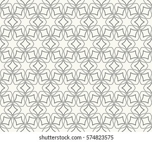 Seamless geometric line pattern, design for packaging in linear style. Interlacing texture for wallpaper, banners, invitations, business cards, fabric print. Interweaving black white lacy background