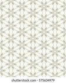 Seamless geometric line pattern, design for packaging in linear style. Interlacing texture for wallpaper, banners, invitations, business cards, fabric print. Interweaving gold brown lacy background