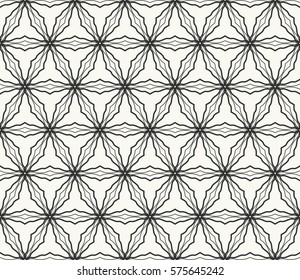 Seamless geometric line pattern, design for packaging in linear style. Interlacing texture for wallpaper, banners, invitations, business cards, fabric print. Interweaving black white lacy background
