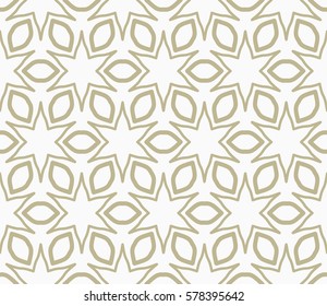 Seamless geometric line pattern, design for packaging in linear style. Interlacing texture for wallpaper, banners, invitations, business cards, fabric print. Interweaving golden brown lacy background