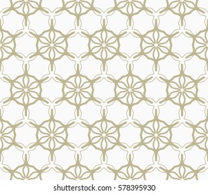 Seamless geometric line pattern, design for packaging in linear style. Interlacing texture for wallpaper, banners, invitations, business cards, fabric print. Interweaving golden brown lacy background