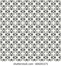Seamless geometric line pattern. Endless linear trendy graphic texture for wallpaper, packaging, pattern fill, invitation, card, banner, flyer, fabric . Black and white seamless background