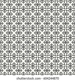 Seamless geometric line pattern. Endless linear trendy graphic texture for wallpaper, packaging, pattern fill, invitation, card, banner, flyer, fabric . Black and white seamless background