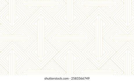 Seamless geometric line pattern with gold outlines on a white background. Perfect for modern designs, wallpapers, branding, and packaging. Stylish and elegant minimalist decor.