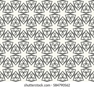 Seamless geometric line pattern. Interlacing linear texture for wallpaper, packaging, banners, invitations, business cards, fabric print. Interweaving black and white graphic sketch background