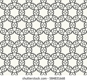 Seamless geometric line pattern. Interlacing linear texture for wallpaper, packaging, banners, invitations, business cards, fabric print. Interweaving black and white graphic sketch background