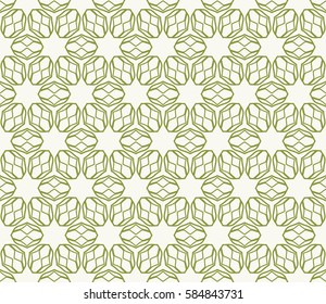 Seamless geometric line pattern. Interlacing linear texture for wallpaper, packaging, banners, invitations, business cards, fabric print. Interweaving green and white graphic sketch background