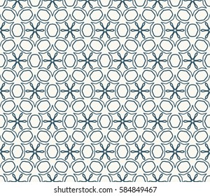 Seamless geometric line pattern. Interlacing linear texture for wallpaper, packaging, banners, invitations, business cards, fabric print. Interweaving monochrome graphic sketch background