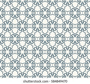 Seamless geometric line pattern. Interlacing linear texture for wallpaper, packaging, banners, invitations, business cards, fabric print. Interweaving monochrome graphic sketch background