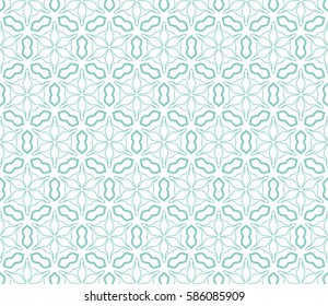Seamless geometric line pattern. Interlacing linear texture for wallpaper, packaging, banners, invitations, business cards, fabric print. Interweaving green and white graphic lace background