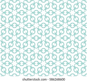Seamless geometric line pattern. Interlacing linear texture for wallpaper, packaging, banners, invitations, business cards, fabric print. Interweaving green and white graphic sketch background