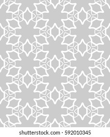 Seamless geometric line pattern. Interlacing linear texture for wallpaper, packaging, banners, invitations, business cards, fabric print. Interweaving gray and white graphic sketch background