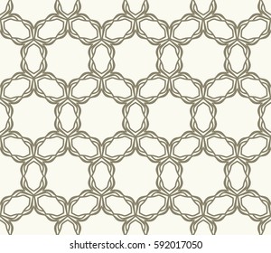 Seamless geometric line pattern. Interlacing linear texture for wallpaper, packaging, banners, invitations, business cards, fabric print. Interweaving monochrome graphic sketch background