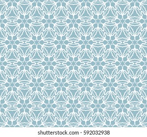 Seamless geometric line pattern. Interlacing linear texture for wallpaper, packaging, banners, invitations, business cards, fabric print. Interweaving blue and white graphic sketch background