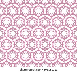 Seamless geometric line pattern. Interlacing linear texture for wallpaper, packaging, banners, invitations, business cards, fabric print. Interweaving monochrome color graphic sketch background