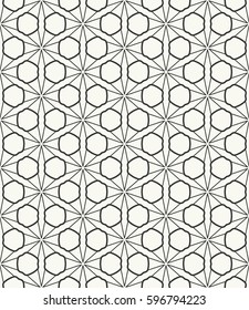 Seamless geometric line pattern. Interlacing linear texture for wallpaper, packaging, banners, invitations, business cards, fabric print. Interweaving black and white graphic sketch background