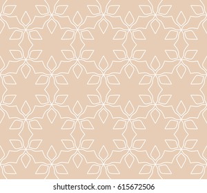Seamless geometric line pattern. Interlacing linear texture for wallpaper, packaging, banners, invitations, business cards, fabric print. Interweaving brown and white graphic sketch background