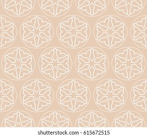 Seamless geometric line pattern. Interlacing linear texture for wallpaper, packaging, banners, invitations, business cards, fabric print. Interweaving brown and white graphic sketch background