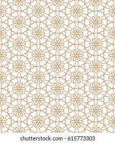 Seamless geometric line pattern. Interlacing linear texture for wallpaper, packaging, banners, invitations, business cards, fabric print. Interweaving monochrome graphic sketch background