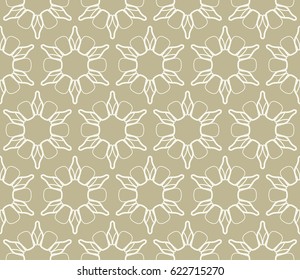Seamless geometric line pattern. Interlacing linear texture for wallpaper, packaging, banners, invitations, business cards, fabric print. Interweaving golden brown and white graphic sketch background