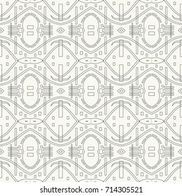 Seamless geometric line pattern. Interlacing texture for wallpaper, banners, invitation cards, fabric print. Tribal ethnic linear seamless background in indian, islamic, arabic style