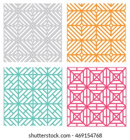 Seamless geometric line pattern in korean style