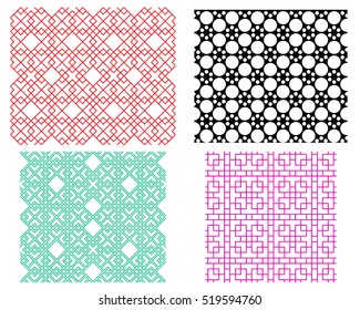Seamless geometric line pattern in Korean style