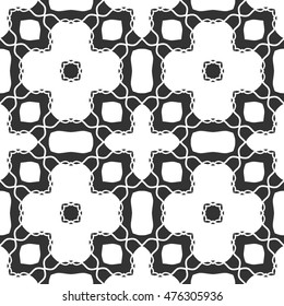 Seamless geometric line pattern, repeating texture. Seamless linear background. Contemporary graphic design, ethnic arabic, indian monochrome ornament. Seamless lace fabric pattern. Black and white