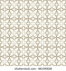 Seamless geometric line pattern, repeating texture. Seamless linear background. Contemporary graphic design, ethnic arabic, indian, turkish ornament. Seamless lace fabric pattern.