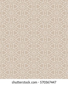 Seamless geometric line pattern. Repeating texture, trendy linear design for packaging, wallpaper, banner, invitation, business card, fabric print. Ethnic line islamic background in arabian style