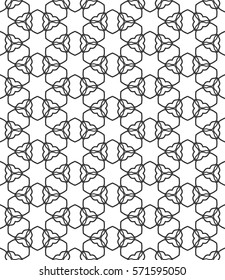 Seamless geometric line pattern. Repeating texture, trendy linear design for packaging, wallpaper, banner, invitation, business card, fabric print. Ethnic line islamic background in arabian style