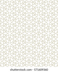 Seamless geometric line pattern. Repeating texture, trendy linear design for packaging, wallpaper, banner, invitation, business card, fabric print. Ethnic line islamic background in arabian style