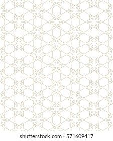 Seamless geometric line pattern. Repeating texture, trendy linear design for packaging, wallpaper, banner, invitation, business card, fabric print. Ethnic line islamic background in arabian style