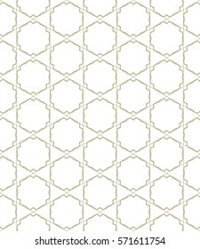 Seamless geometric line pattern. Repeating texture, trendy linear design for packaging, wallpaper, banner, invitation, business card, fabric print. Ethnic line islamic background in arabian style
