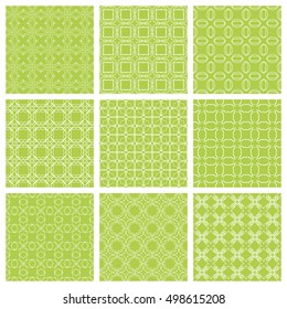 Seamless geometric line patterns set. Contemporary graphic design. Endless texture for wallpaper, pattern fills, web page line backgrounds. Monochrome geometric ornaments.