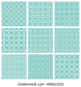 Seamless geometric line patterns set. Contemporary graphic design. Endless texture for wallpaper, pattern fills, web page line backgrounds. Monochrome geometric ornaments.