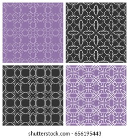 Seamless geometric line patterns set. Contemporary graphic design. Endless texture for wallpaper, pattern fills, web page line backgrounds. Tribal ethnic arabic, indian ornaments