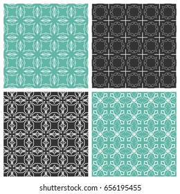Seamless geometric line patterns set. Contemporary graphic design. Endless texture for wallpaper, pattern fills, web page line backgrounds. Tribal ethnic arabic, indian ornaments