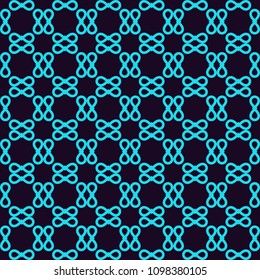 Seamless geometric lines ornament pattern, linear pattern with thin elegant blue color ornamental wallpaper.