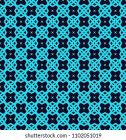 Seamless geometric lines ornament pattern, linear pattern with thin elegant blue color ornamental wallpaper.