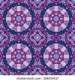 Seamless geometric mandala pattern, abstract background for textiles, interior design, for book design, website background