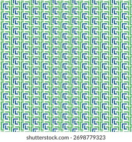 Patrón de laberinto geométrico sin fisuras en azul y verde – Diseño de fondo Abstractas moderno