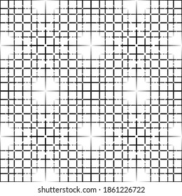 Seamless geometric mesh pattern. Black and white color. Wicker construction with 3d effect for decoration, paper, Wallpaper, fabric and free design. Multi-layer vector file.
