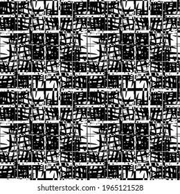 Seamless geometric mesh pattern. Black and white color.Wicker construction. The effect of 3d. For decoration, paper, Wallpaper, fabric and free design. Multi-layer vector file.