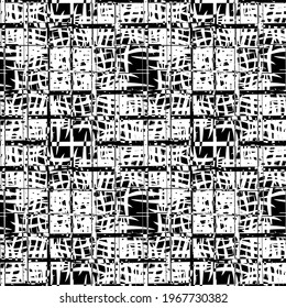 Seamless geometric mesh pattern. Black and white color.Wicker construction. The effect of 3d. For decoration, paper, Wallpaper, fabric and free design. Multi-layer vector file.