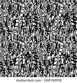 Seamless geometric mesh pattern. Black and white color.Wicker construction. The effect of 3d. For decoration, paper, Wallpaper, fabric and free design. Multi-layer vector file.